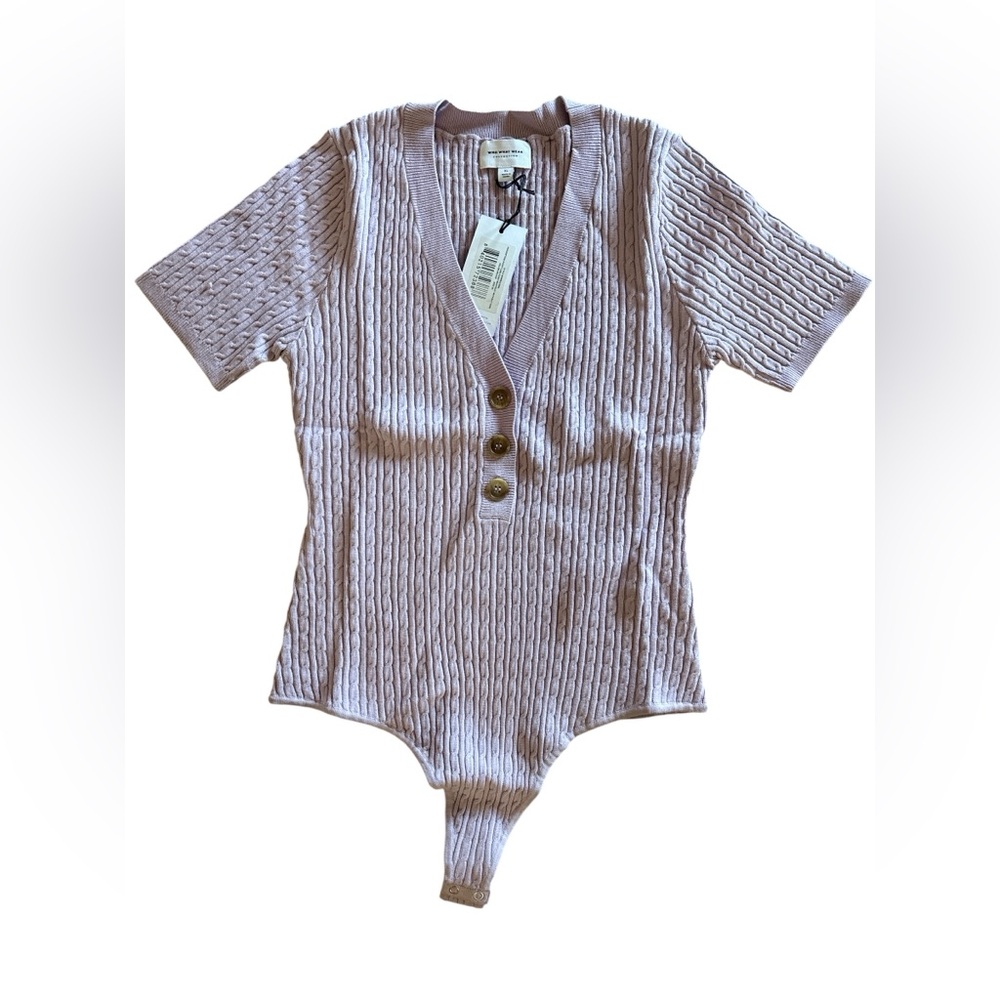 Who What Wear Lilac Knit Bodysuit